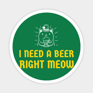 St Patricks Day Cat Funny St Patty Style Magnet